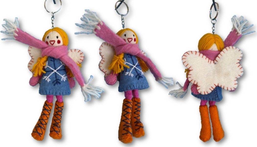 N&oslash;kkelring med fargerik alv 